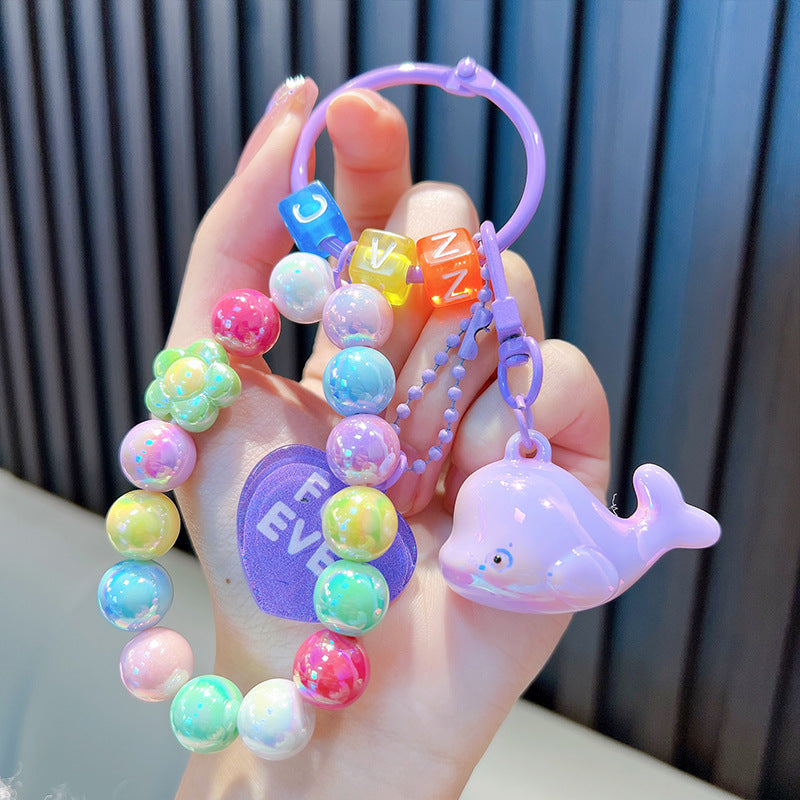 Wholesale Fresh Color Galvanized Ocean Dolphin Acrylic Keychain